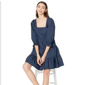 Madewell blue Lizzie babydoll tiered dress size 16W